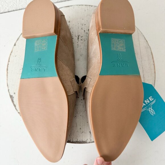 Lane Boots Womens Western Flats 10 MARTINGALE Latte Suede Cowgirl Loafer Slip On - Picture 12 of 13